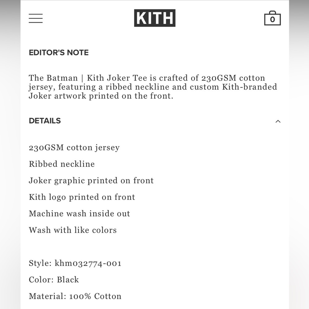BATMAN X KITH JOKER Tee in BLACK 🦇💜♣️ Mens Size Large NWT 🏷️ - Picture 8 of 10
